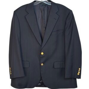 Brooks Bros CC Blazer Jacket Navy Gold Button Loro Piana Wool Old World Money 43